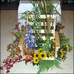 Specialty Funeral Chair Arrangement